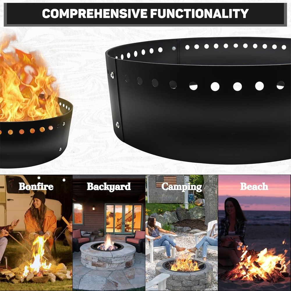 FEBTECH Smokeless Fire Ring Insert - 36" x 10" for Above or In-Ground Setups