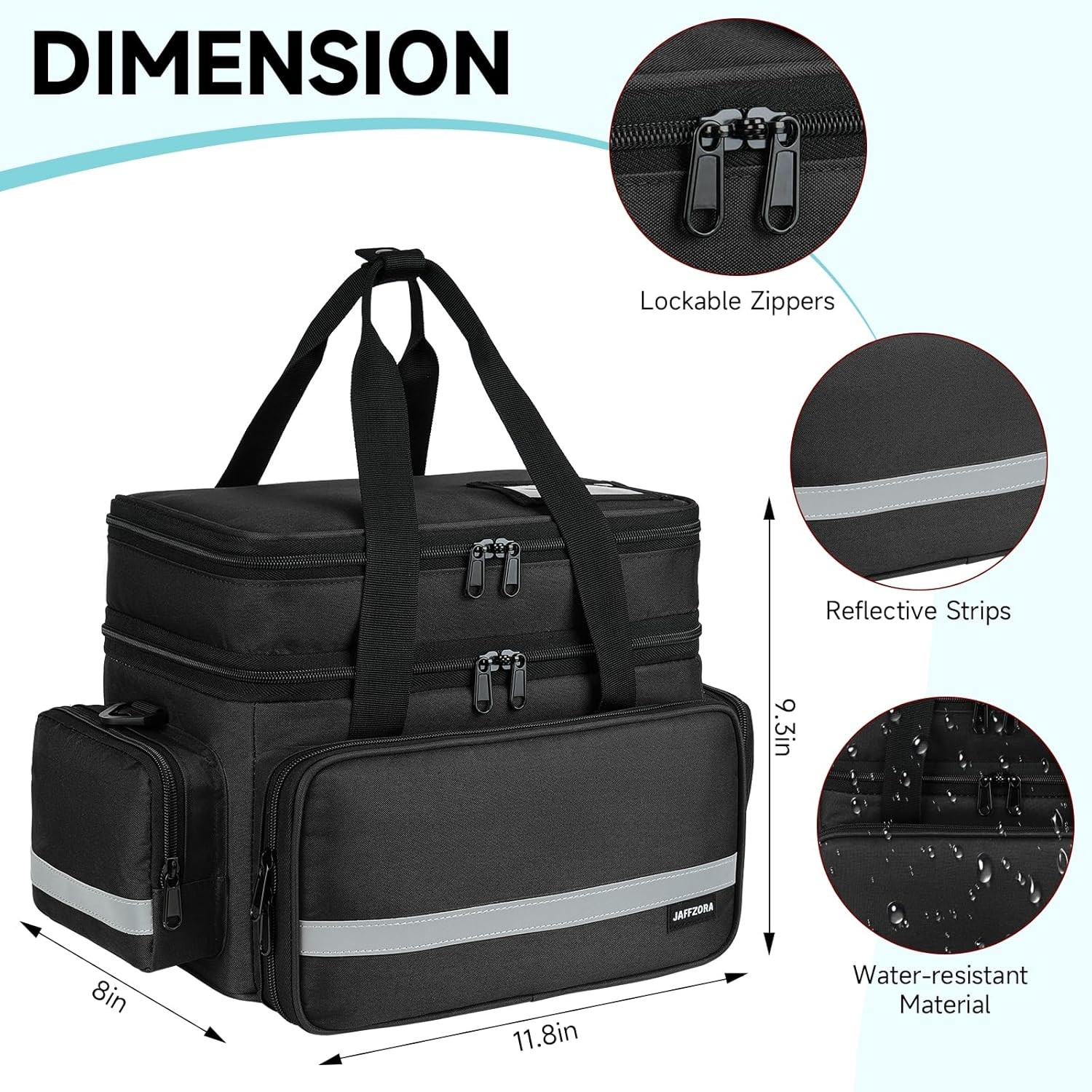 Large Pill Bottle Organizer, Double Layers Medicine Storage 2 LAYERS, BLACK