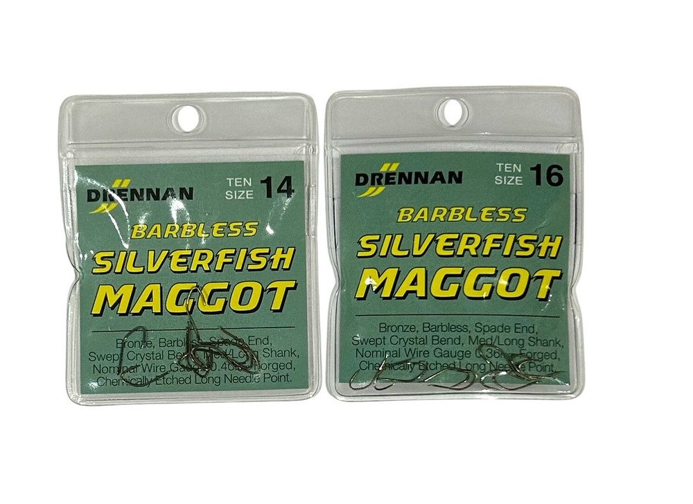 Drennan Silverfish Maggot Spade End Barbless Hooks