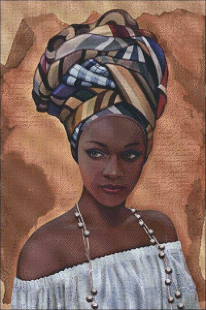 African in White - Chart Counted Cross Stitch Patterns Needlework DIY DMC
