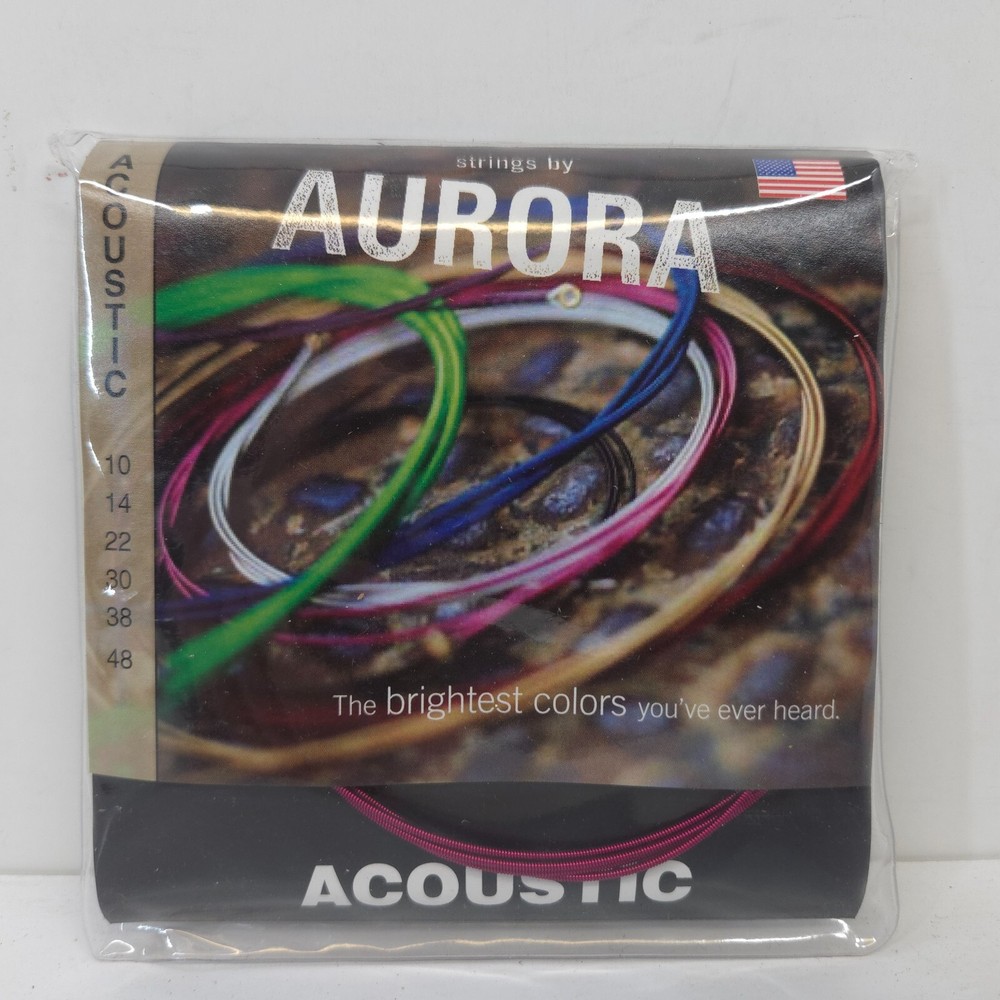 Strings by Aurora Acoustic Guitar Strings 10-48 Pink Coated