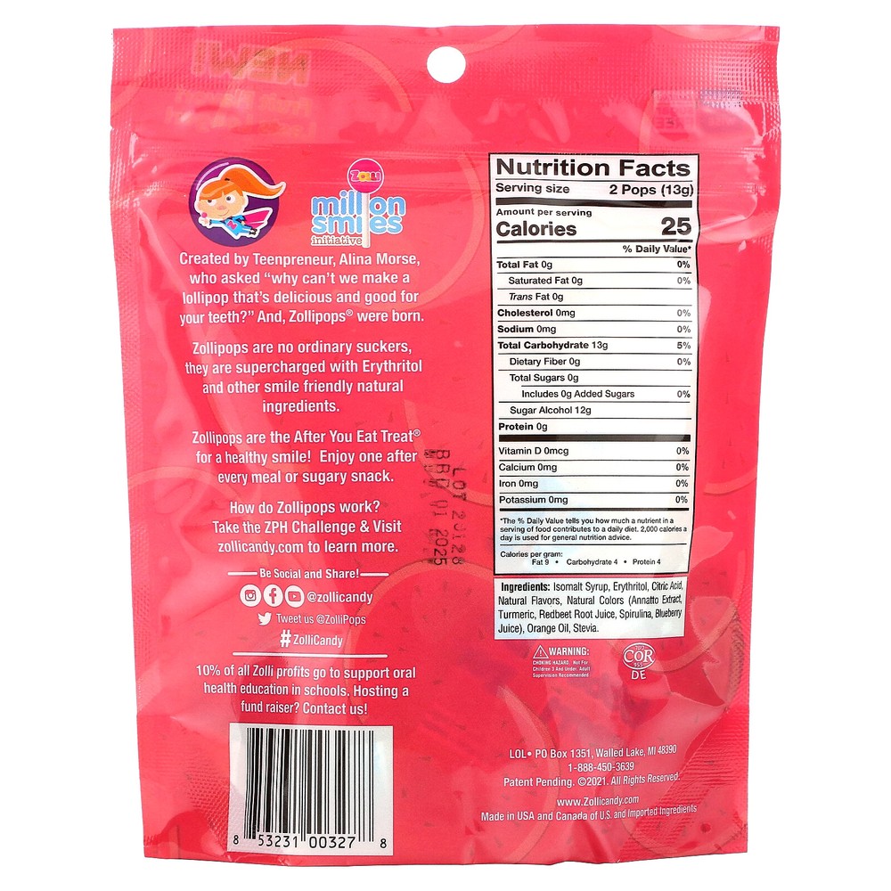 The Clean Teeth Pops, Watermelon, 3.1 oz