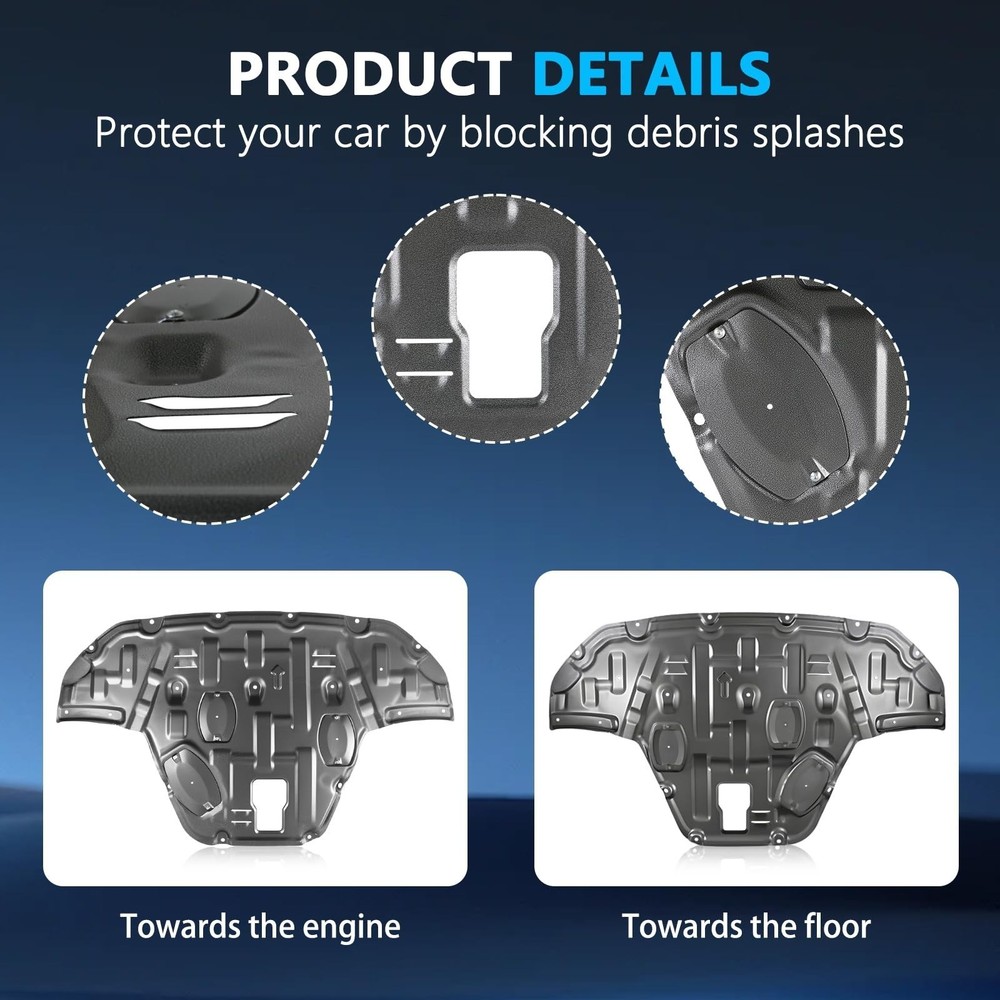 Carbon Steel Engine Splash Shield Fits Hyundai Sonata 2020-2024 Engine Case