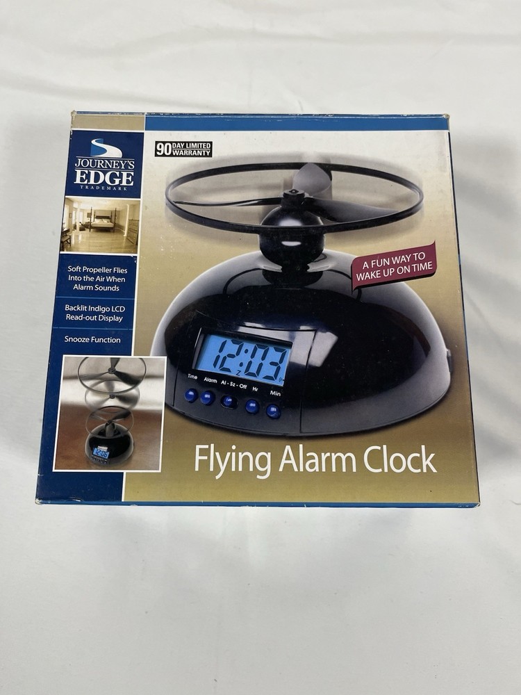Flying Alarm Clock, Black, LCD Display