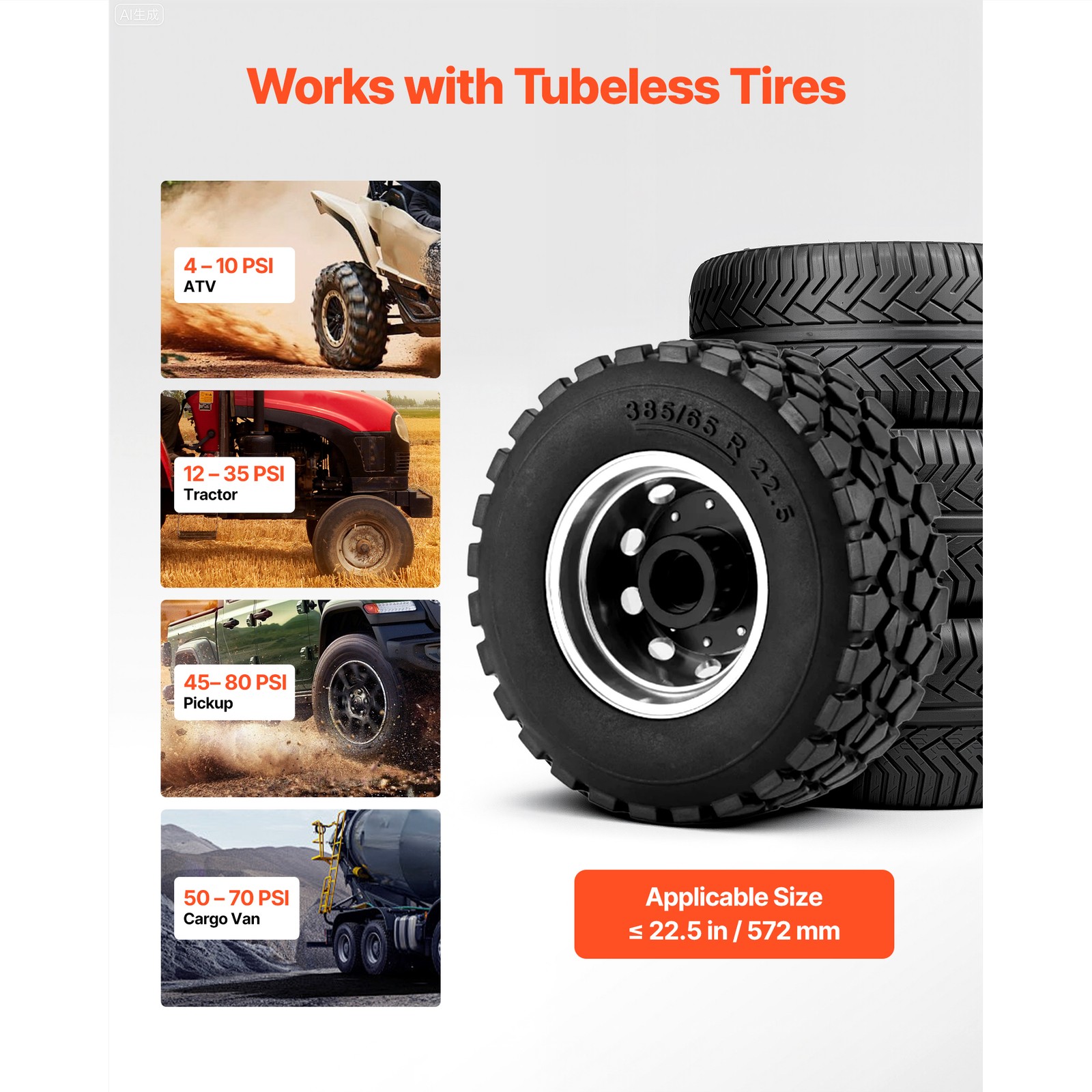 Uimoso 5-Gallon Heavy Duty Air Tire Bead Seater Tool for Quick Inflation