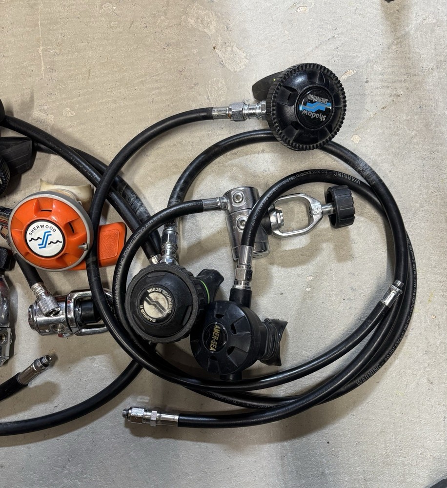 Used Sherwood & Ameri-Sea Scuba Regulators Not Working For Parts Only.
