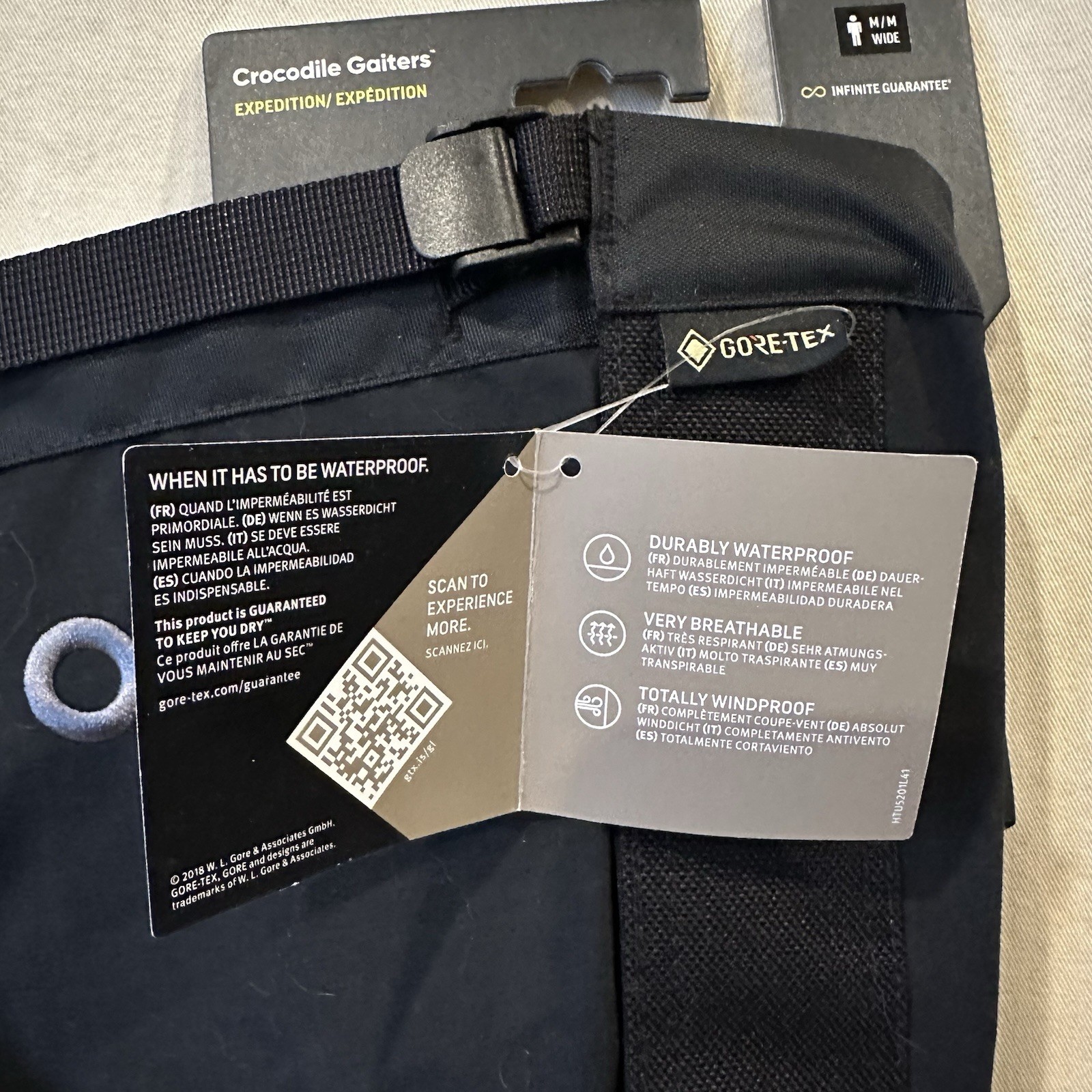 NEW Outdoor Research Expedition Crocodile Gore Tex Gaiters Men Wide M Black