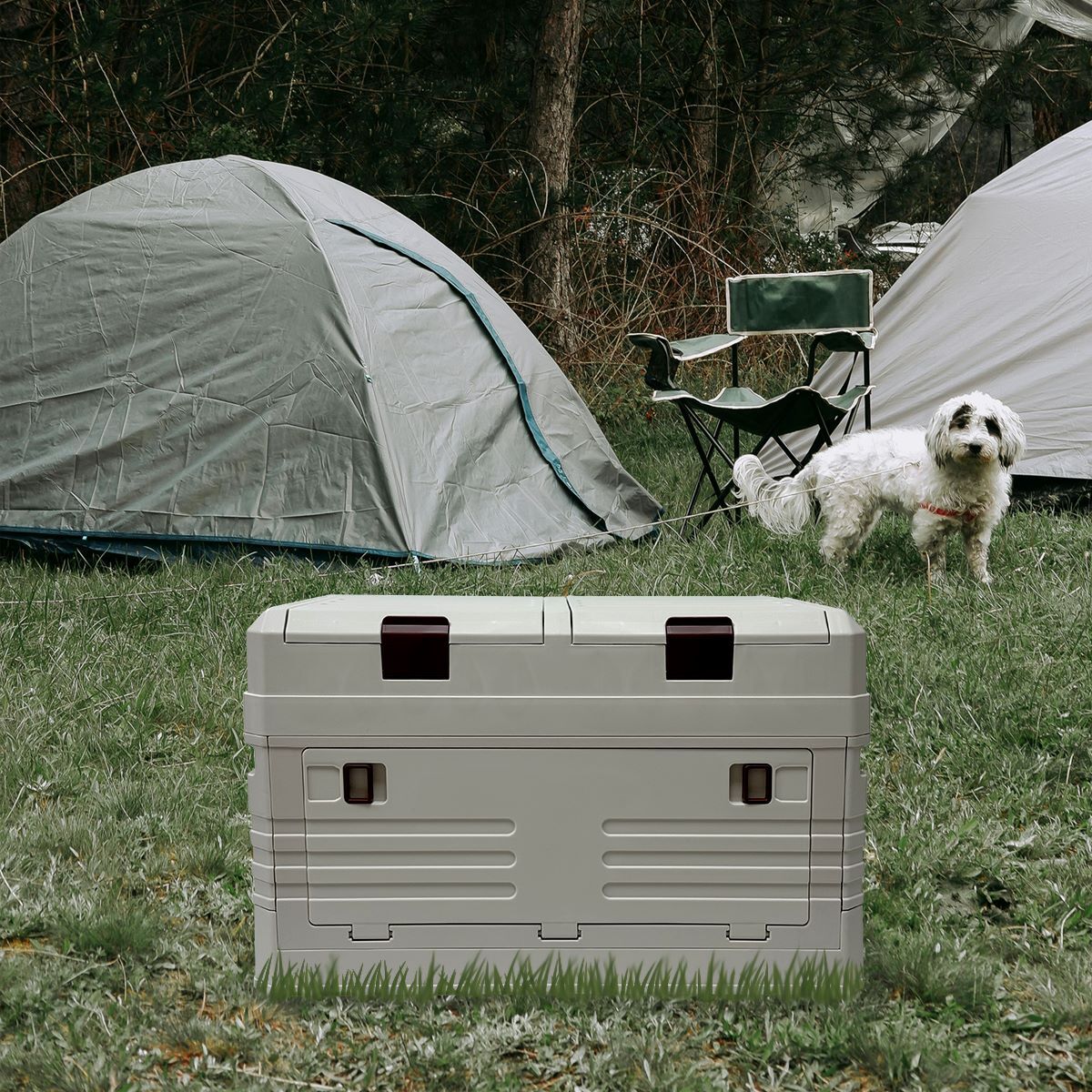 Aimisin 42 Liters Camping Outdoor Folding Storage Box with 2 Compartment Boxes