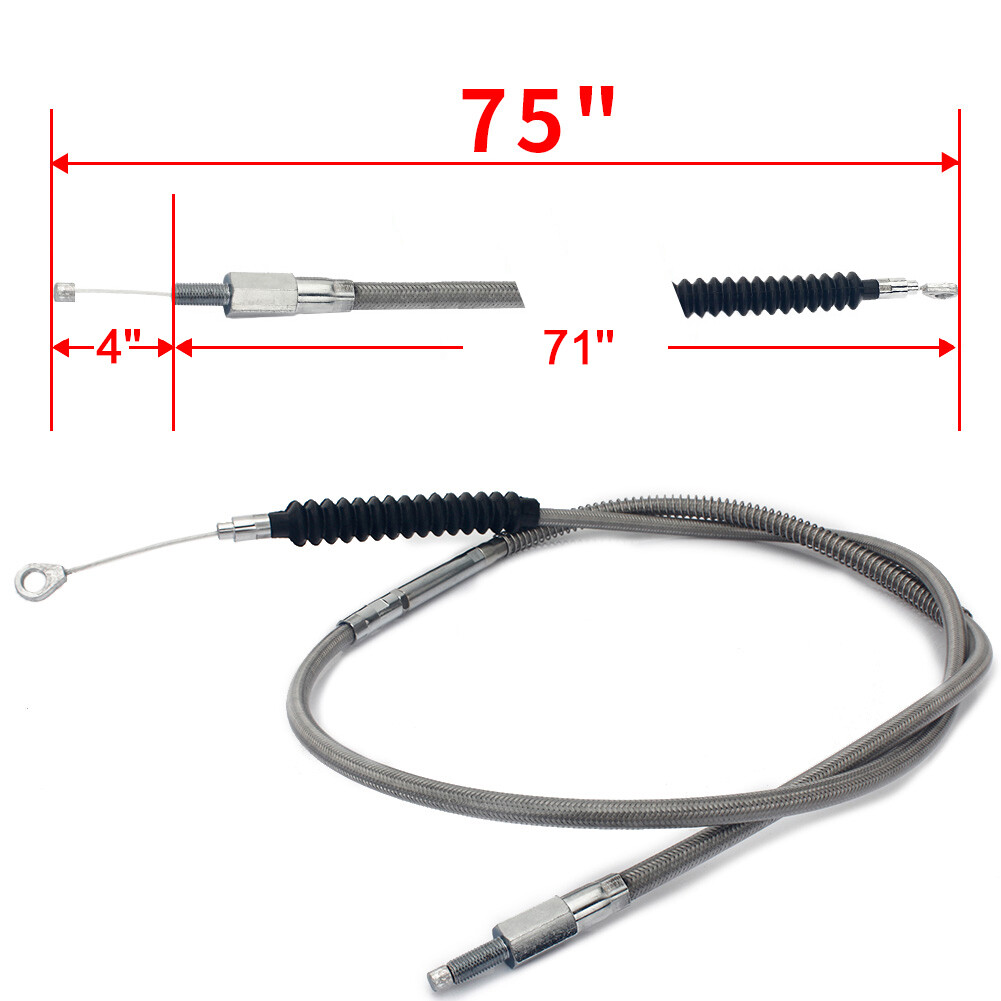 75" Stainless Steel Clutch Cable For Harley Dyna FXDWG Softail Fatboy Road King