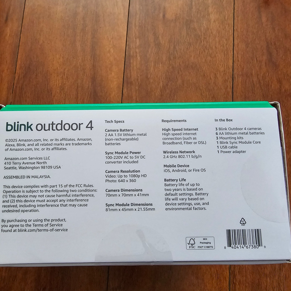 Blink Outdoor 4 Battery Powered 3-Camera Security System