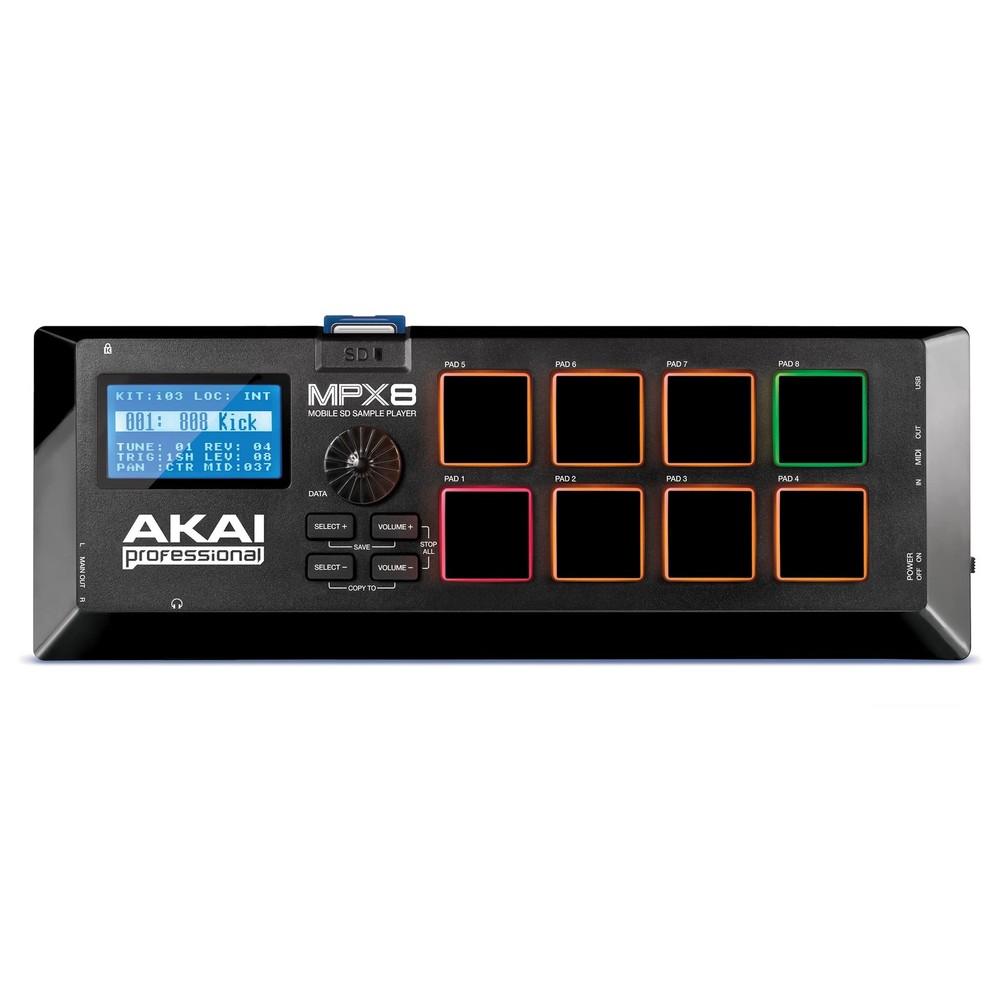 Akai Professional Mpx8 Mobile Audio Midi Controller With 8 Pads Sample Player