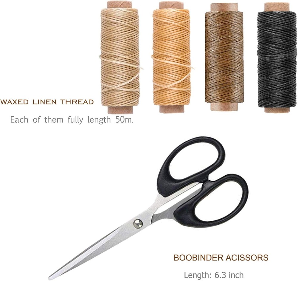 Bookbinding Kit Supplies Set with Bone Folders Needles Thread Glue Ruler