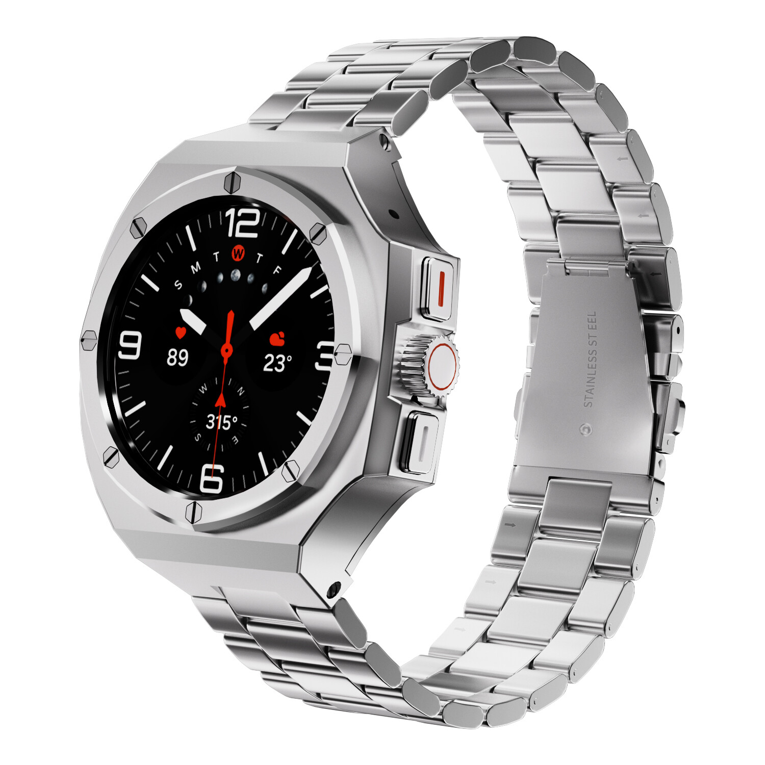 For Samsung Galaxy Watch Ultra 47mm 7 40/44mm Stainless Steel Band Case Mod Kit
