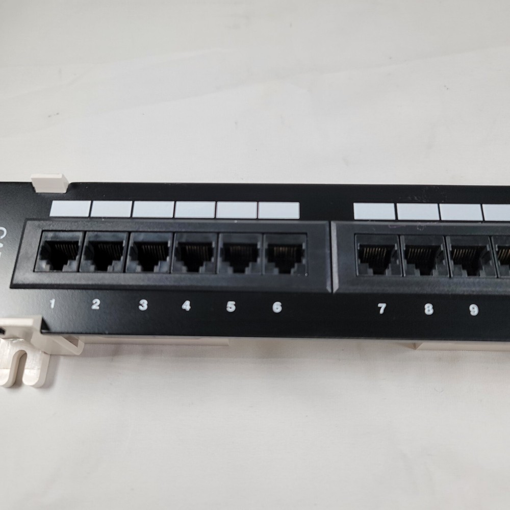 Cat6 UTP 12 Port Network Mini Patch Panel 110 with Surface Wall Mount Bracket