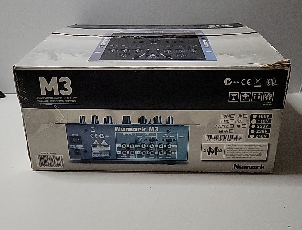 Numark M3 Tabletop 2 Channel Scratch DJ Mixer No Cord Untested