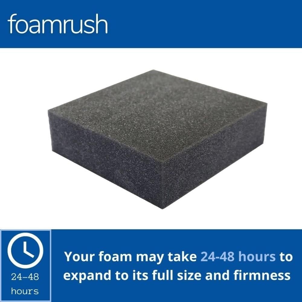Durable 72" Charcoal Foam Cushion - 2" Thick High Density Upholstery Solution