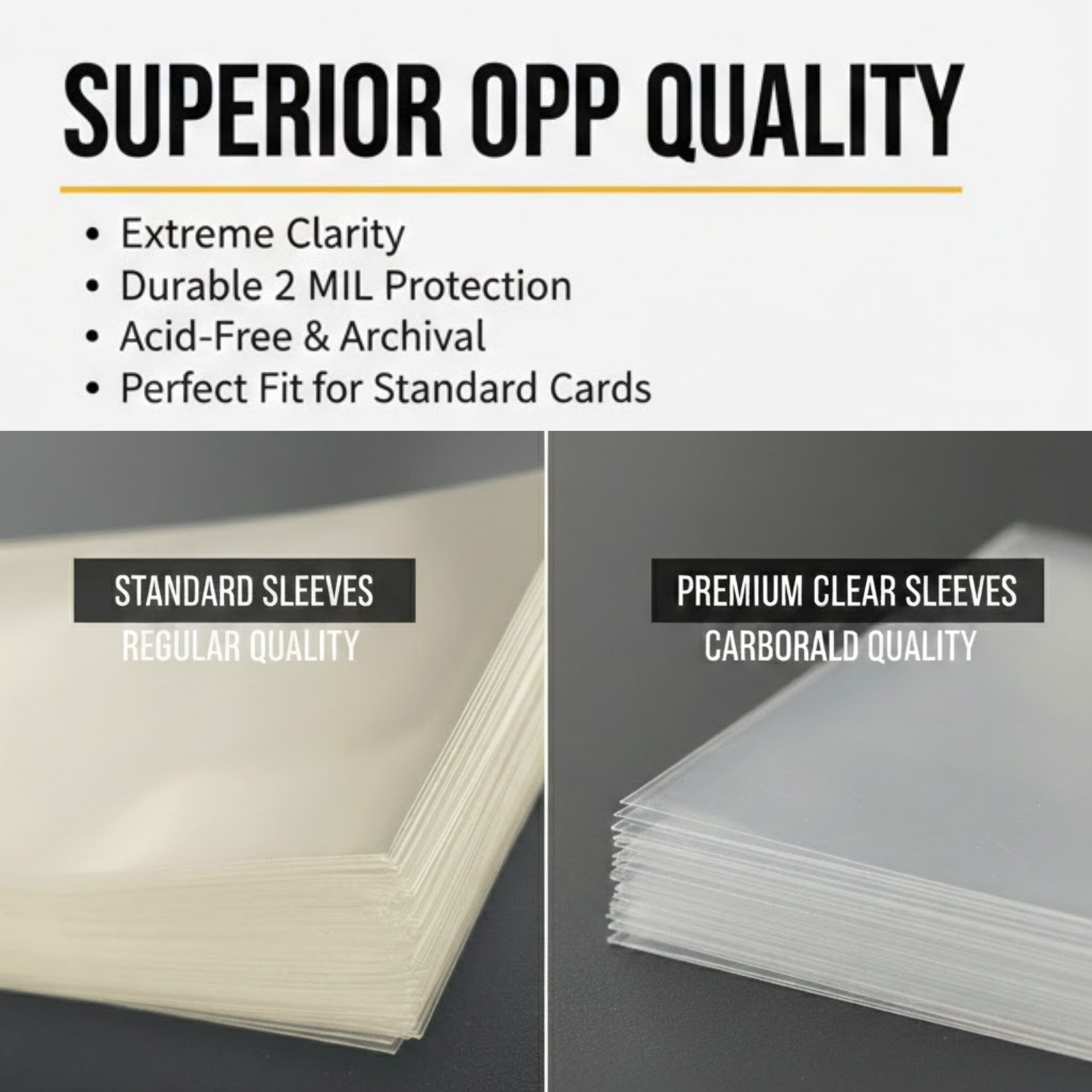 1000 (10 Packs) CBG Penny Super Premium Sports Card Soft Standard Size Acid Free