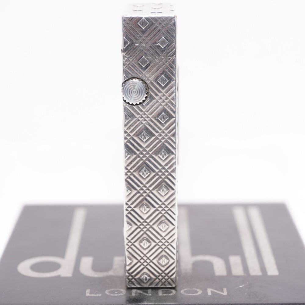 Dunhill Lighter Silver Rhombus Pattern_Ultrasonically cleaned_Working