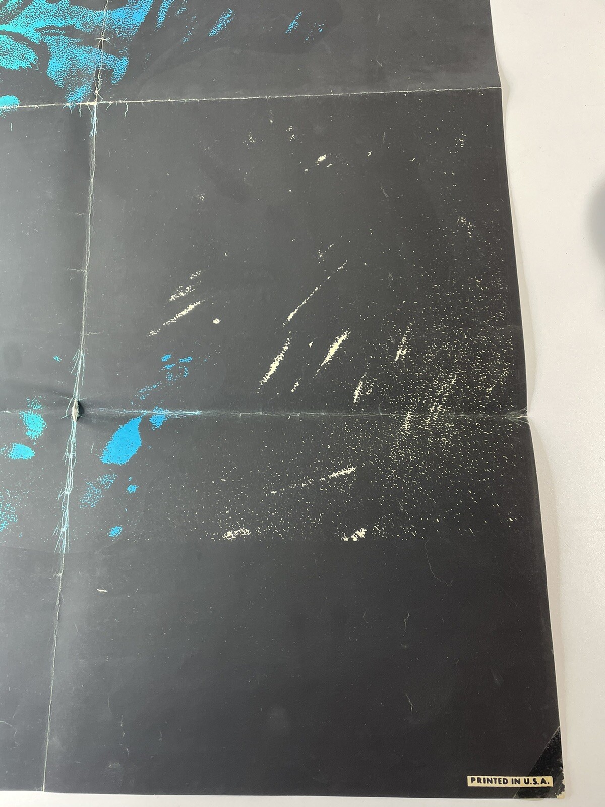 Janis Joplin Poster Vtg Psychedelic Blacklight Woodstock 33" x 21" Pin Up Hippie