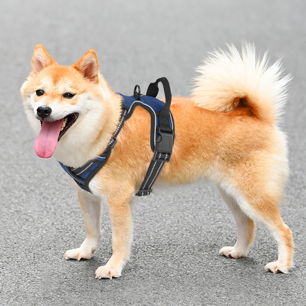 Soft & Comfortable No Pull Reflective Dog Pet Harness Adjustable w/Padded Handle
