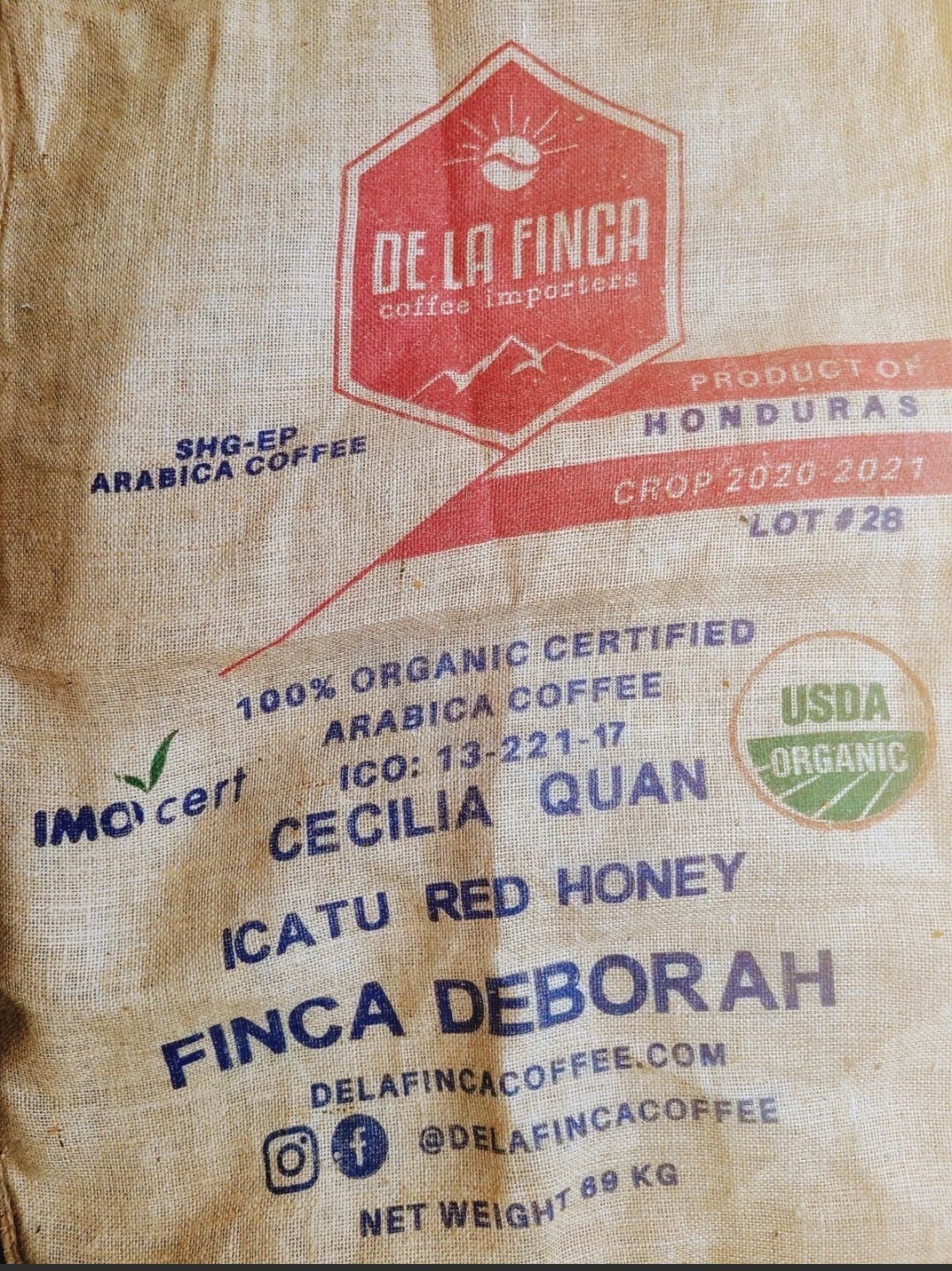 AUTHENTIC JUTE BURLAP COFFEE BAGS - FULL SIZE (5 PACK)