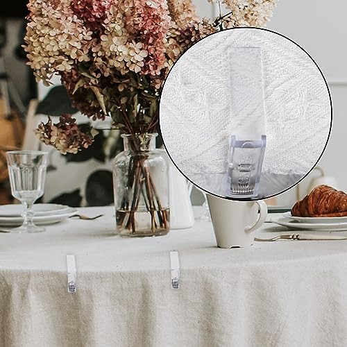 BOXOB 12pcs Spring Tablecloth Clips, Transparent Plastic, Modern Style,