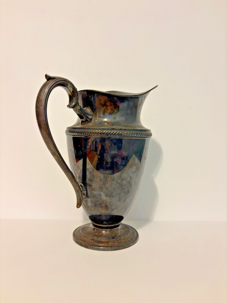 Castleton International Silver Pitcher #685 Braided Pattern or Vase with Patina