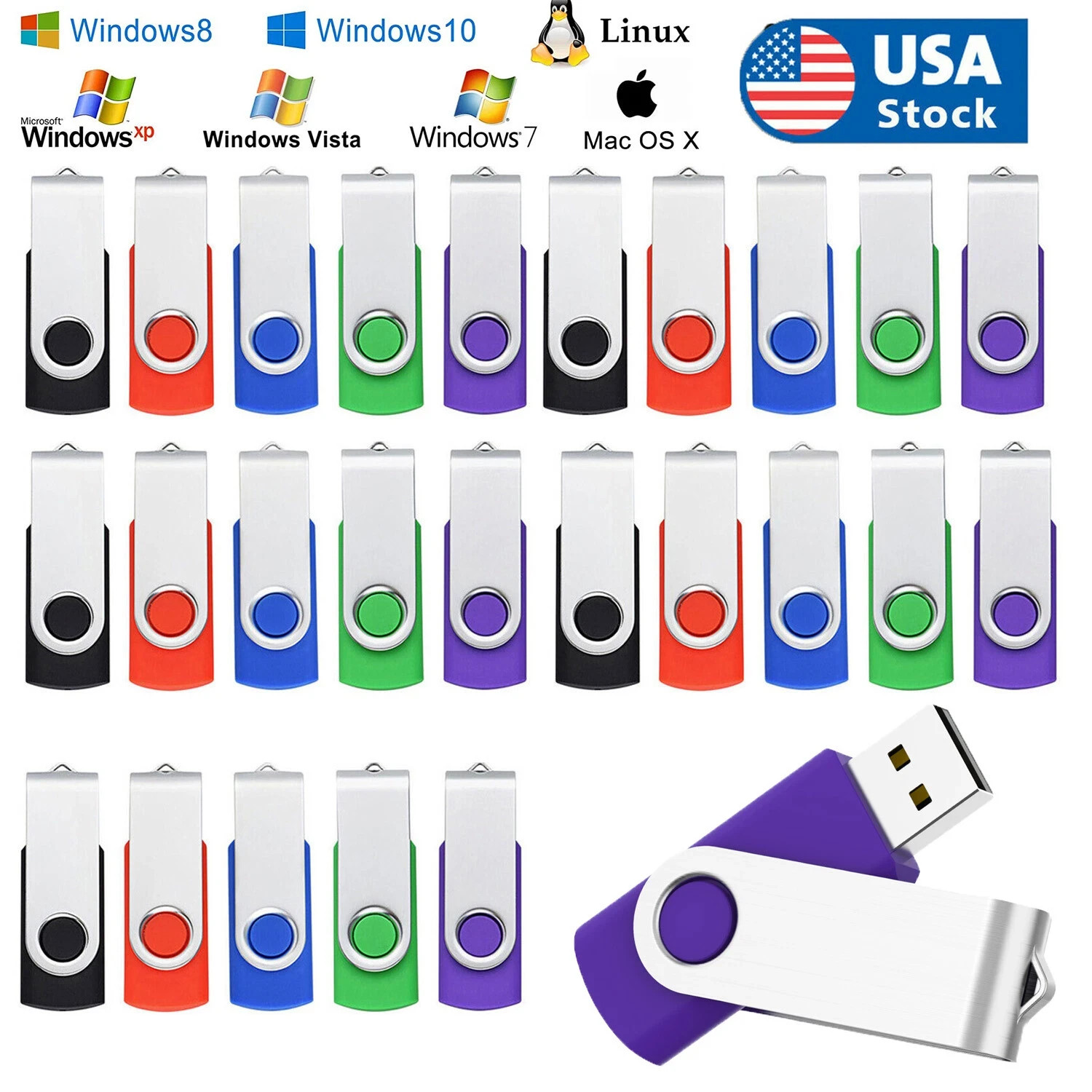Lot 5/10pcs USB Flash Drive Memory Stick 1MB-64GB Pendrive Thumb Drive 8GB 32GB
