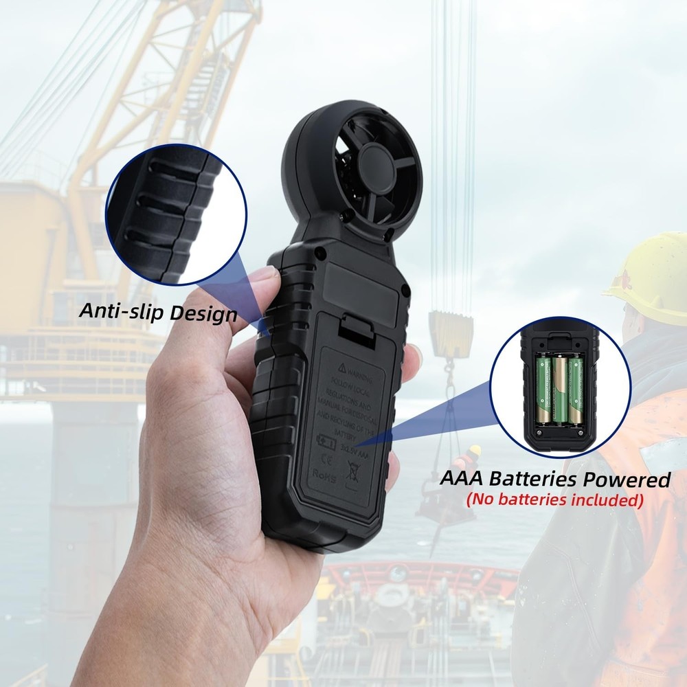 Split Handheld Anemometer Digital Wind Speed CFM Meter Gauge 14-140℉ LED