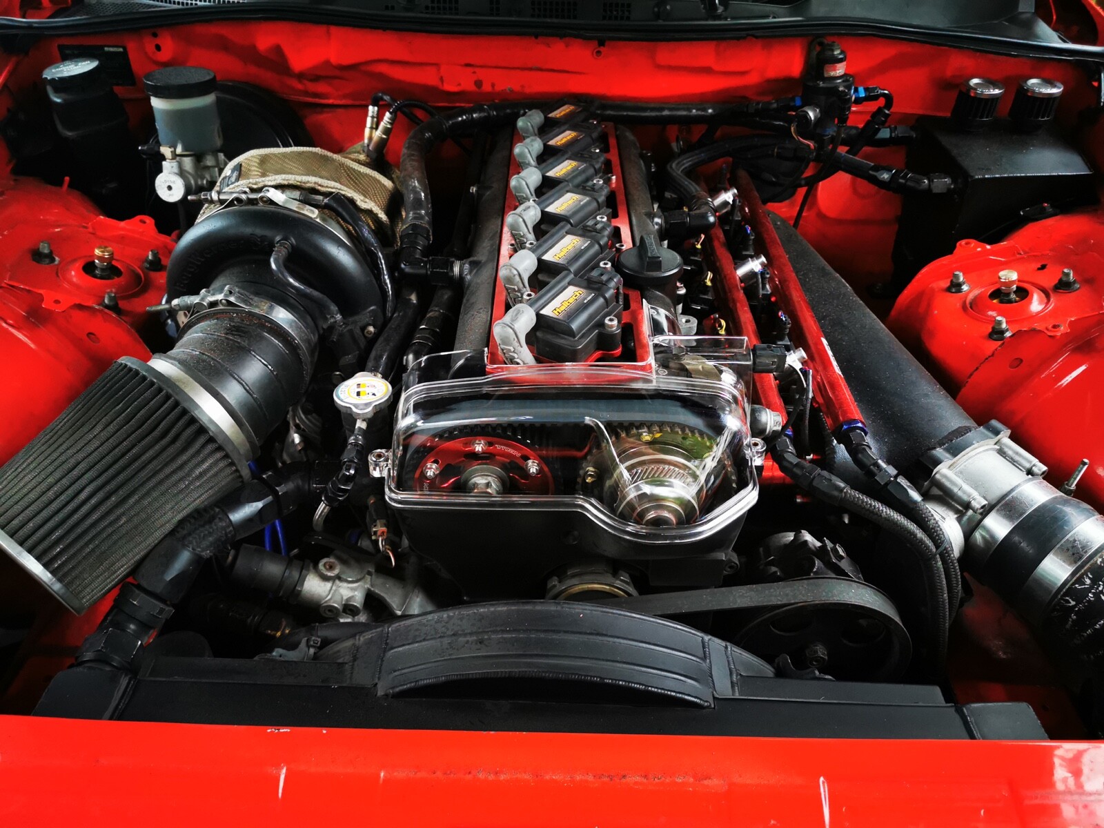 Clear Cam Timing Belt Cover Fit TOYOTA ARISTO JZS161 SUPRA JZA80 2JZ GTE VVTi