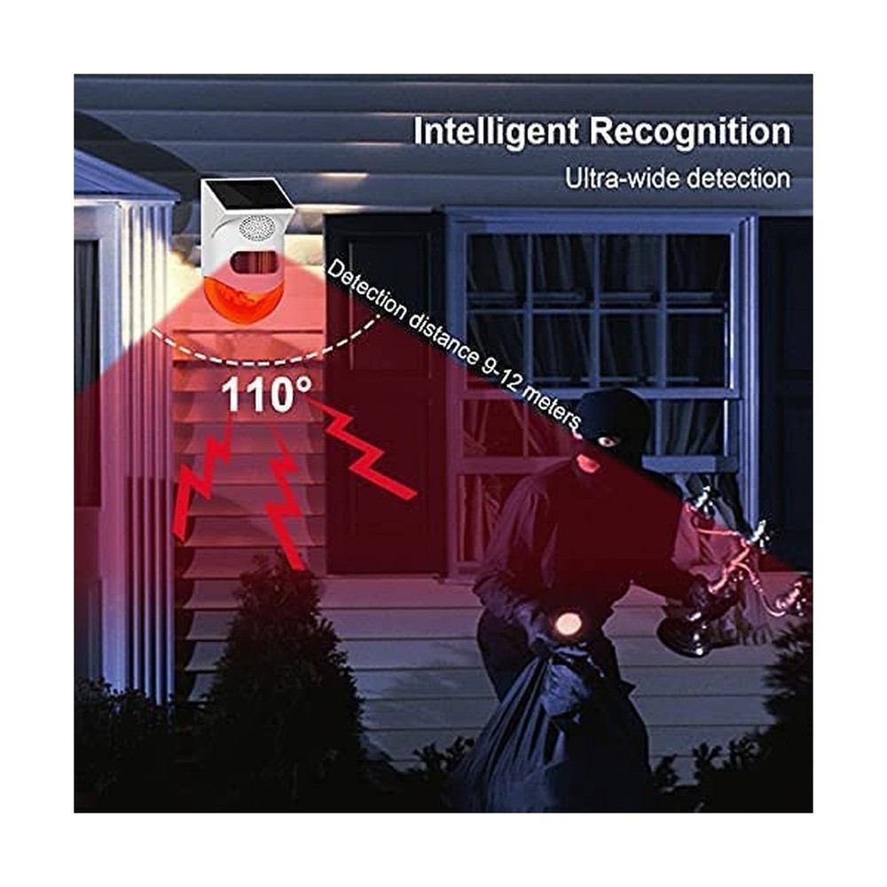 ChunHee Solar Motion Sensor Outdoor Alarm,Adjustable Sensitivity Mo... Fast Ship