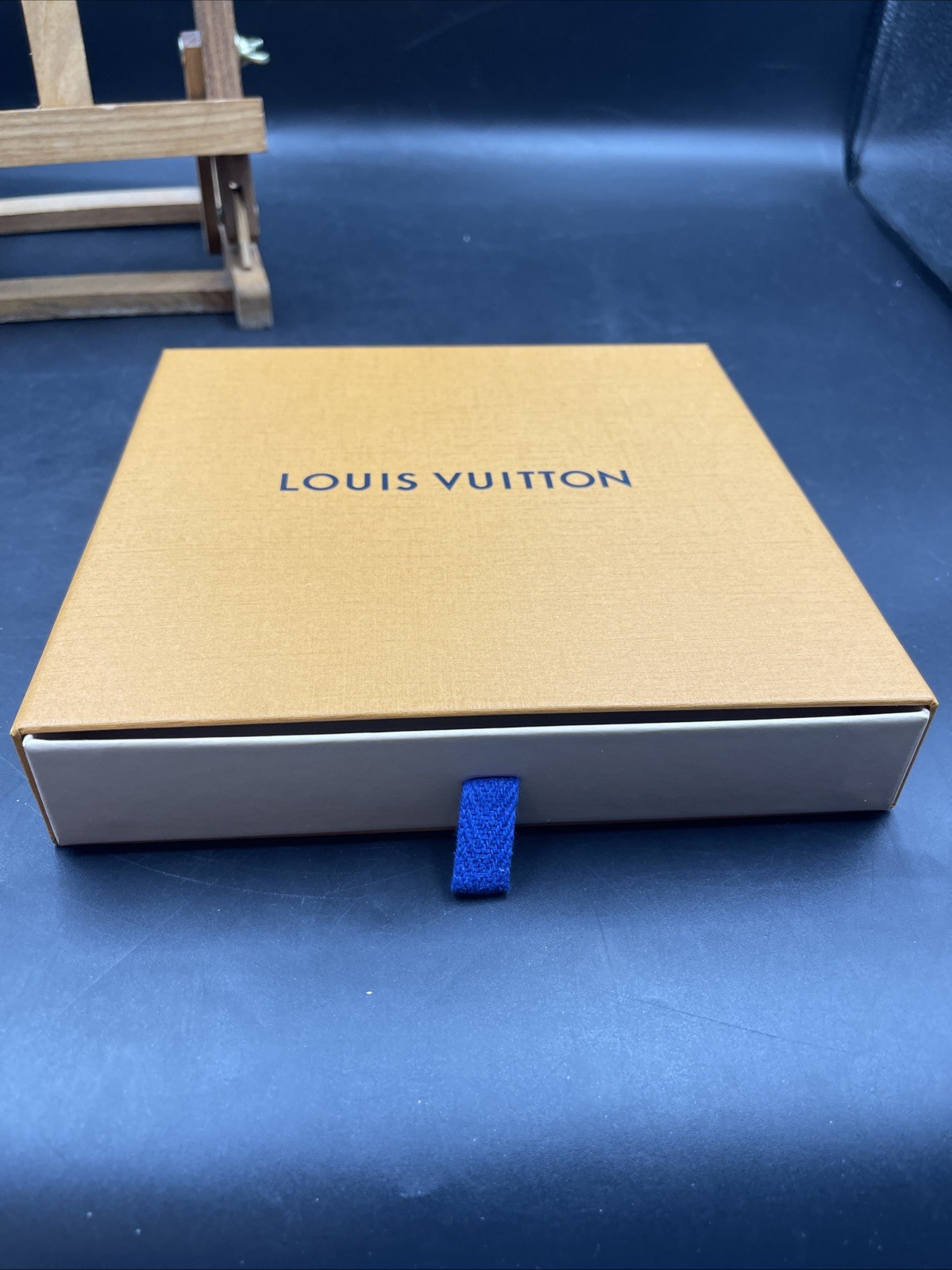 Louis Vuitton Orange Drawer Gift Box with Blue Pull Tab – 7.12 “ Square
