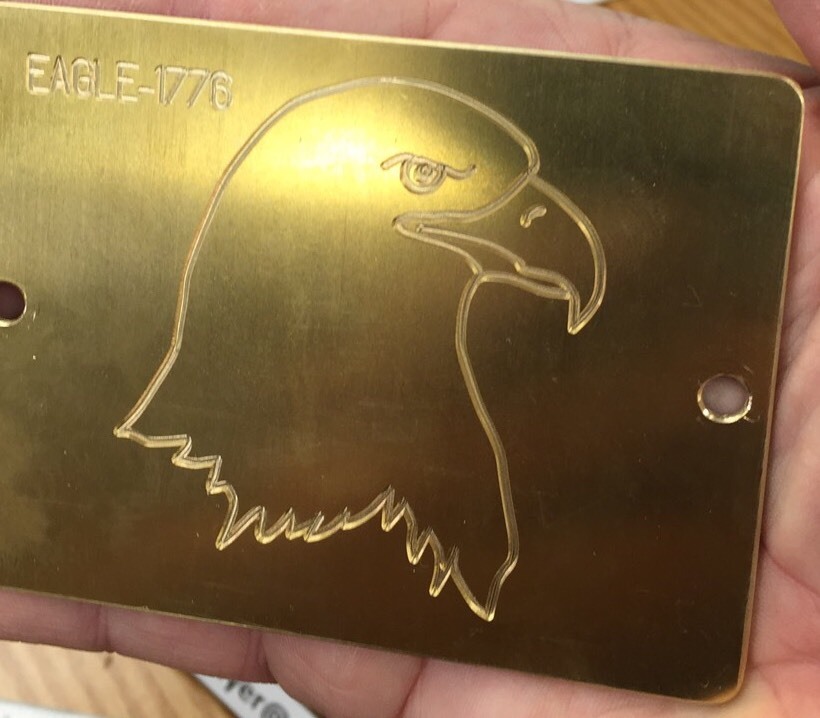 HUGE NORTH AMERICAN BALD EAGLE SOLID BRASS ENGRAVING PLATE FOR NEW HERMES