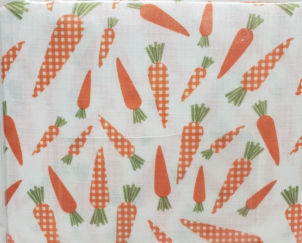 Carrot Toss Tablecloth Fabric 60 Round Easter