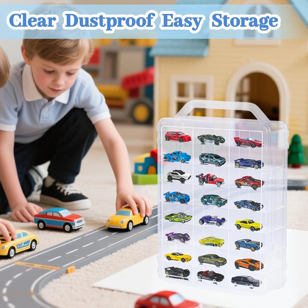 Double Sided Storage Case for Hot Wheels Storage with Carrying Handle...