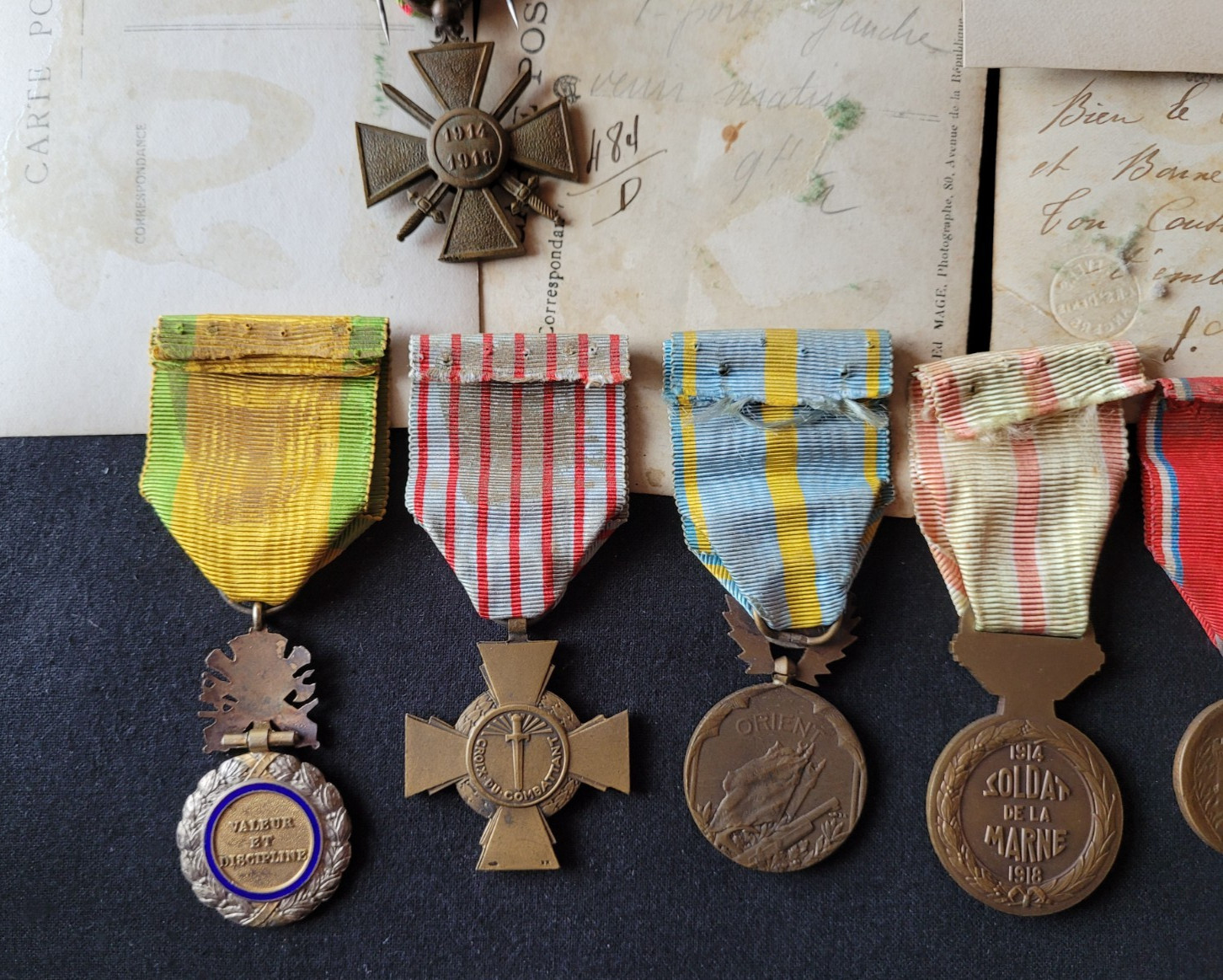 WW1 Original set French Military Medals 1914 1918 Orient Marne Verdun St Mihiel