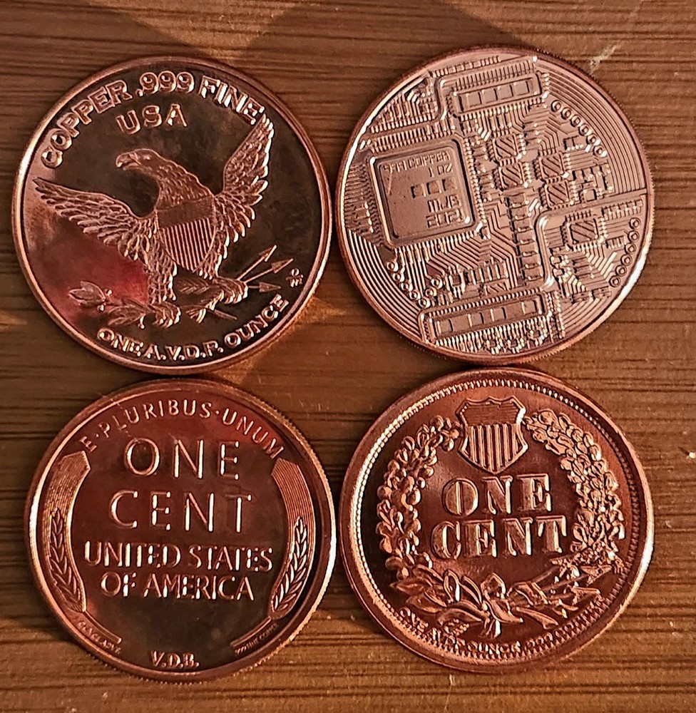 4-1 oz Copper Rounds Miscellaneous