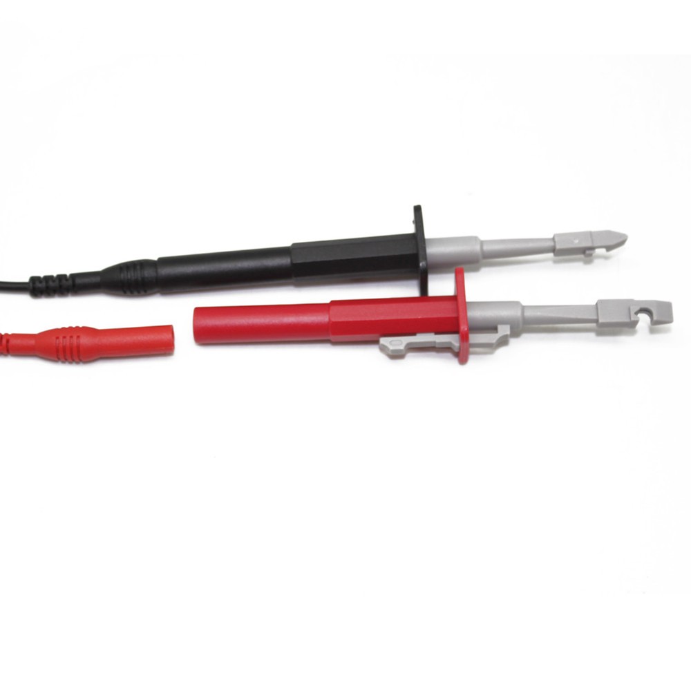Test clip set insulation piercing red black banana plug stacking test leads