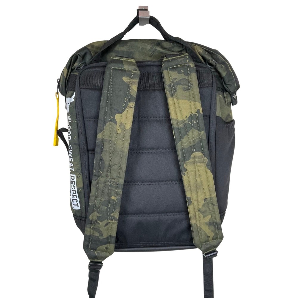 Under Armour Project Rock Box Duffle Backpack Dwayne Johnson Camo Training UA