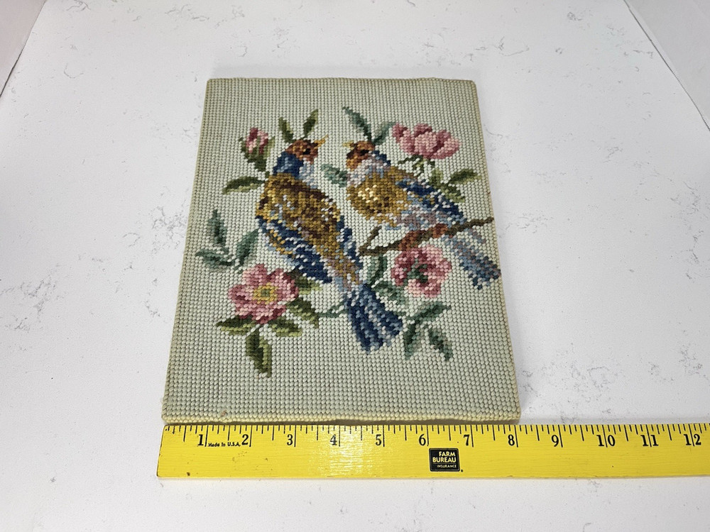 Set of 3 Vtg Handmade Needlepoint without frames