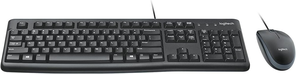 Logitech MK120 Wired USB Keyboard and Mouse, Black. open box