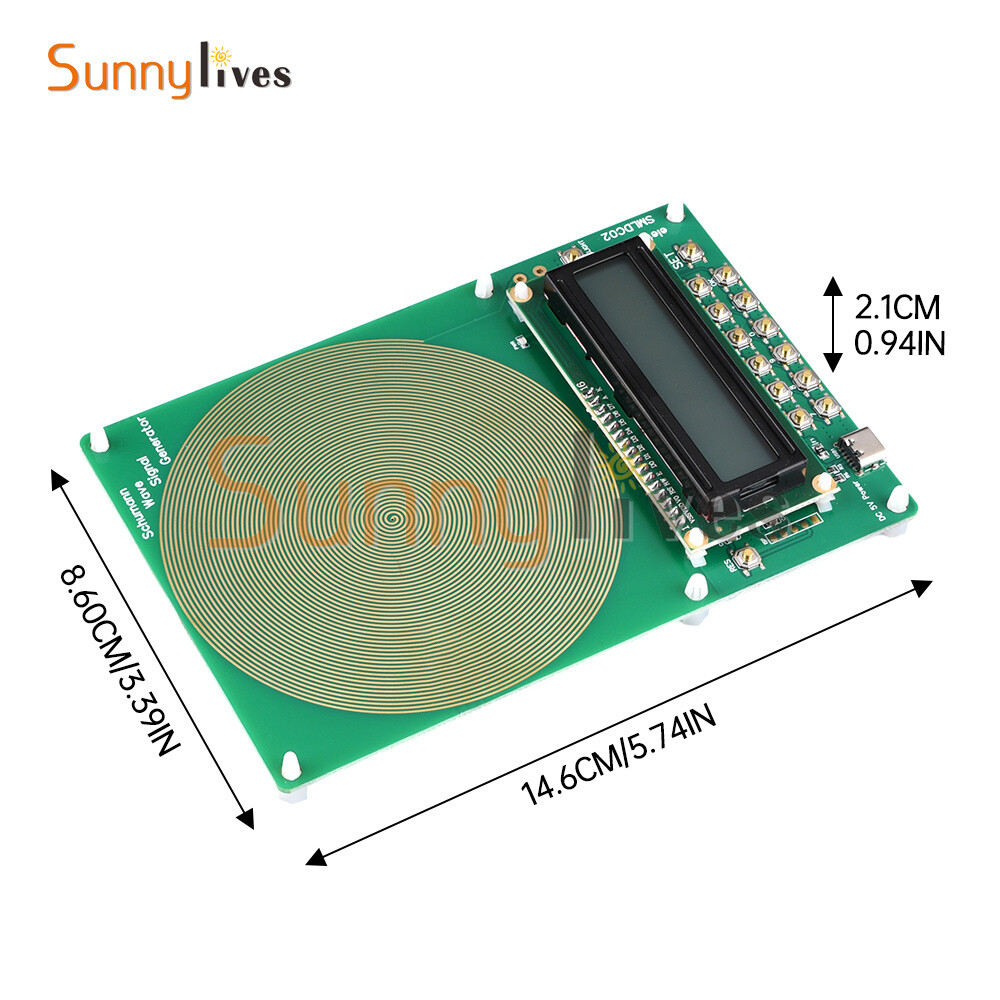 Schumann Wave Generator Pulse Sine Frequency +3.5MM Audio Output Connector +Case