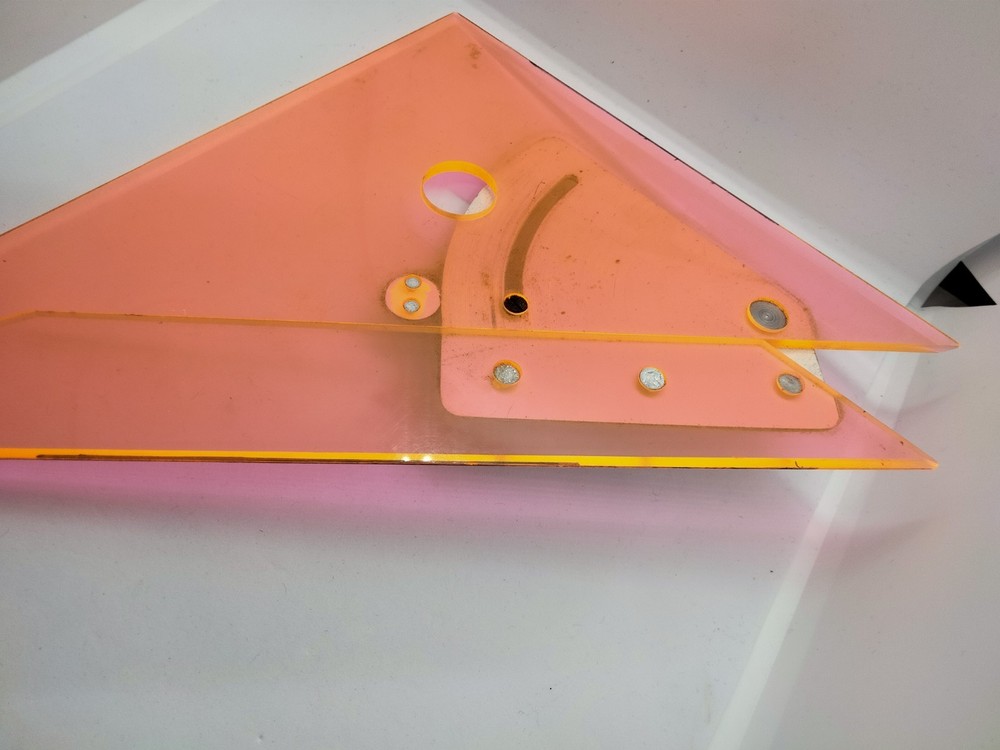 Vintage 'Unique' Adjustable Square Triangle Geometric Instrument Orange/Pink
