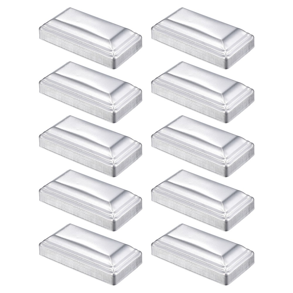10Pcs Fence Post Cap, Galvanized Deck Post Caps Fit 4" x 2" Pipe, Silver