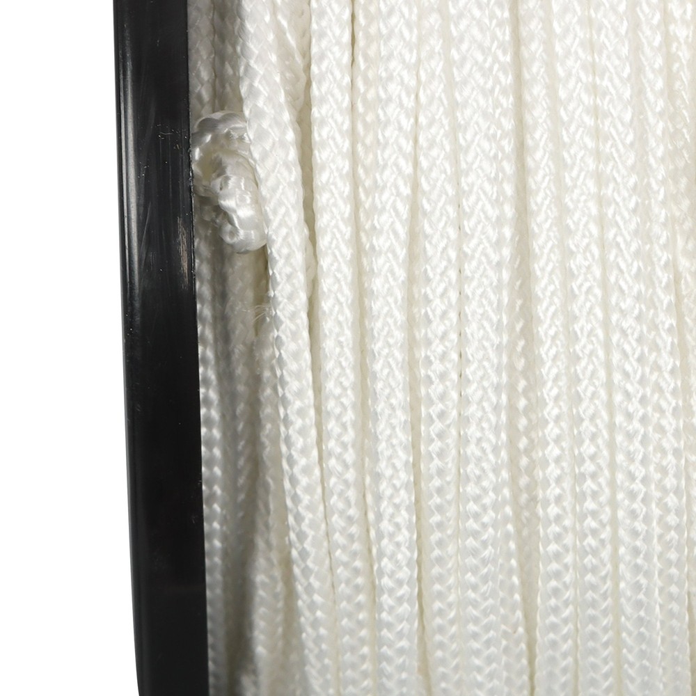 1/8 in White Dacron Polyester Cord - 500 Foot Spool Industrial Solid Braid Rope