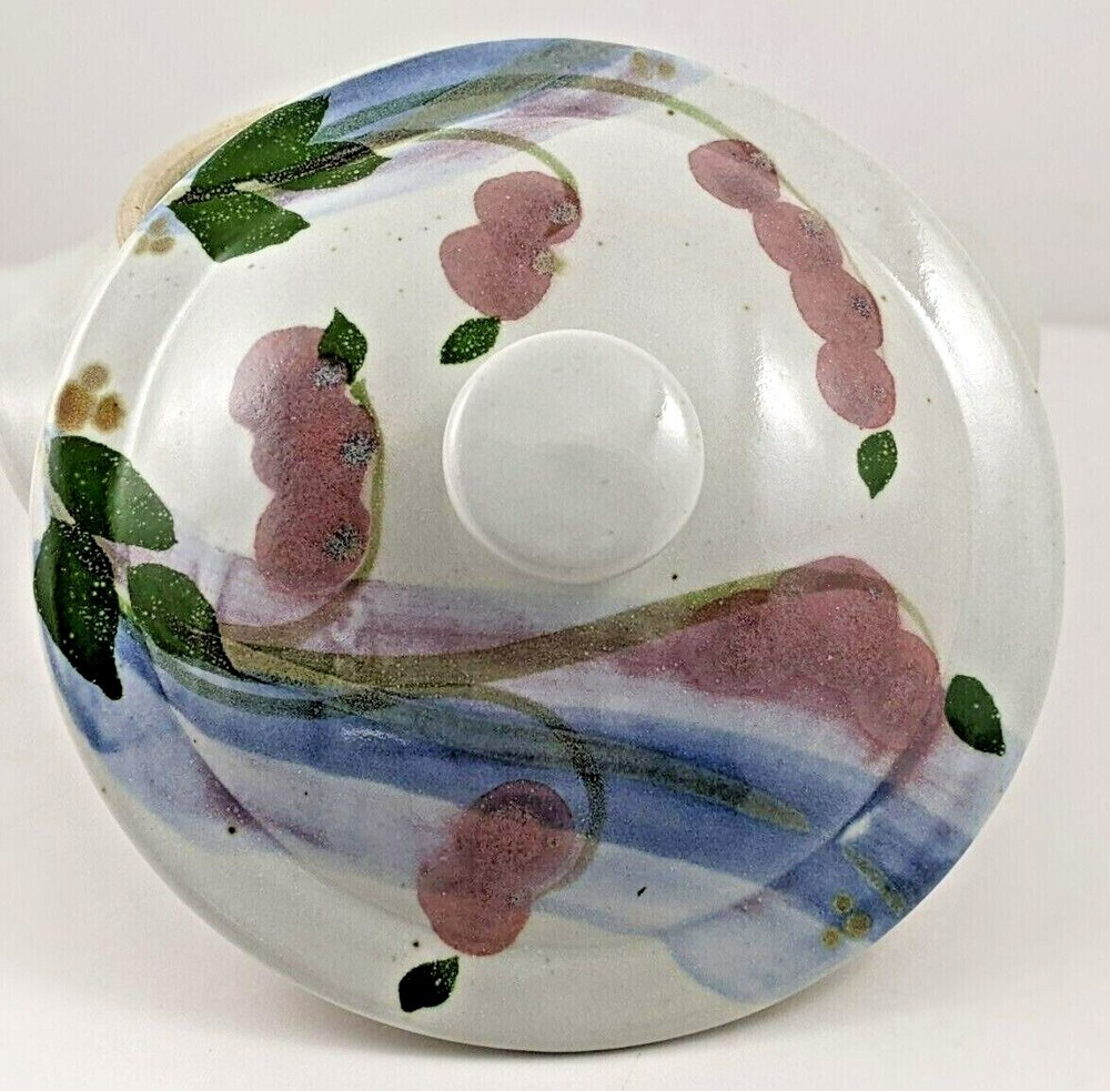 Hand Crafted Glazed Pottery Covered Casserole Serving Dish