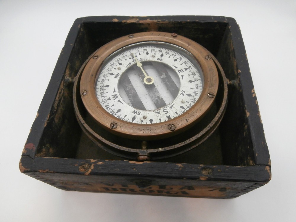 ANTIQUE STAR PATHFINDER COMPASS-BINNACLE "STAR COMPASS CO."