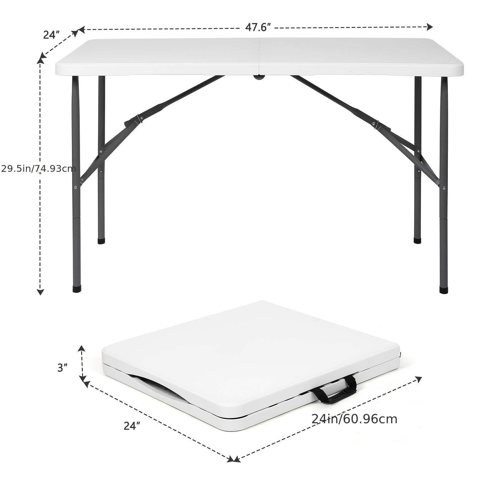 4ft/6ft Portable Plastic Folding Table – Indoor & Outdoor Dining