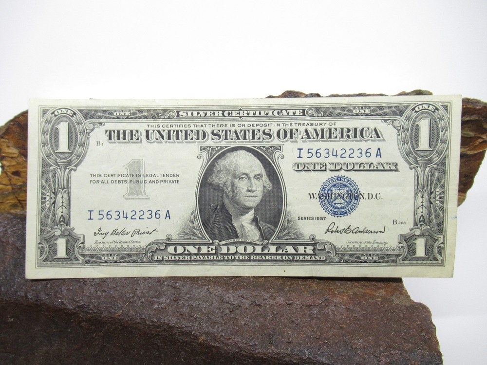 1957 $1 SILVER CERTIFICATE BLUE SEAL CRISP CIRCULATED