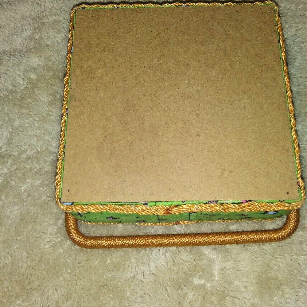 Green Sewing Storage Basket with handle